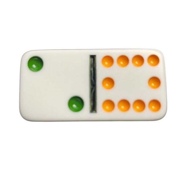 Double Twelve Dominoes Replacement Tile 2 8 Color Dot mq - Picture 1 of 3